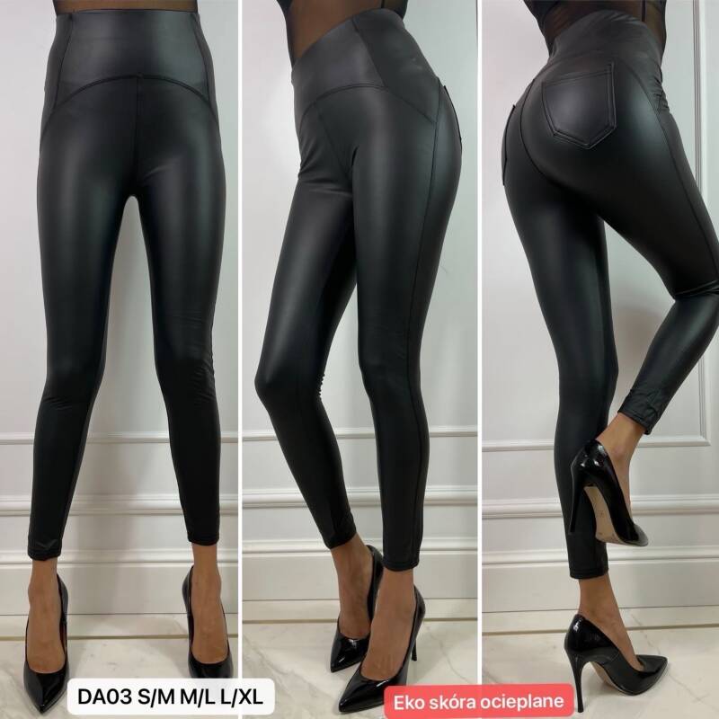 Leginsy skórzane damskie Roz S-XL, 1 Kolor .Paczka 12 szt